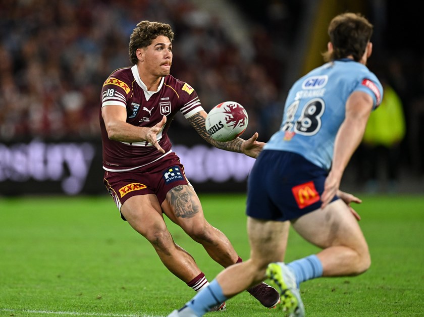 Reece Walsh looks to spark the Maroons at Suncorp.