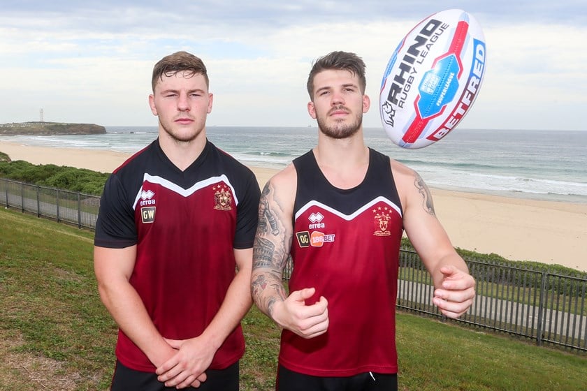 Flashback 2018: George Williams with Oliver Gildart ahead of Wigan's clash with Hull FC in Wollongong.