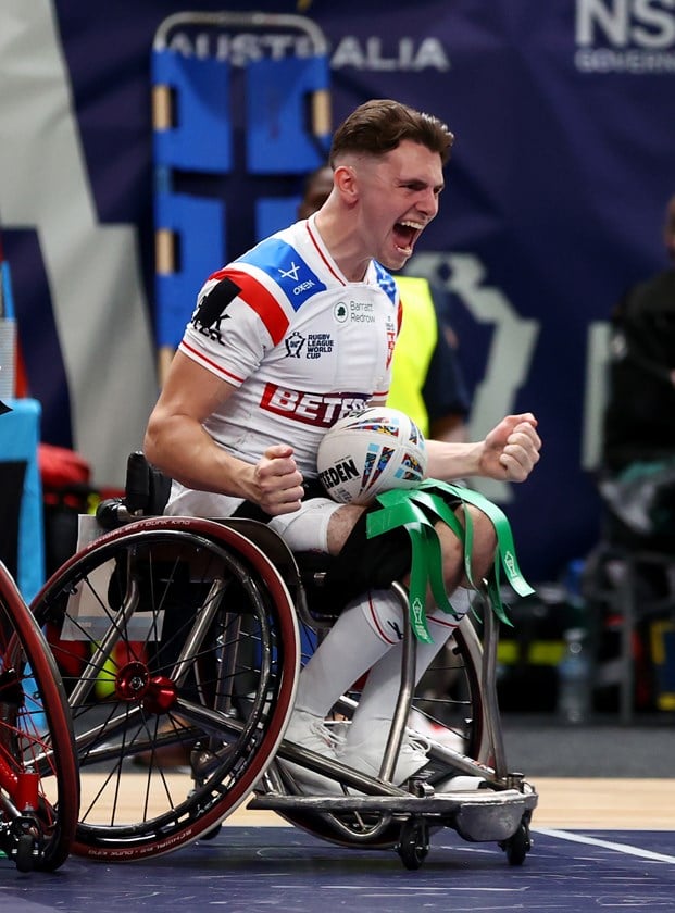 England's Robert Hawkins was a star on day one of the Wheelchair World Cup.