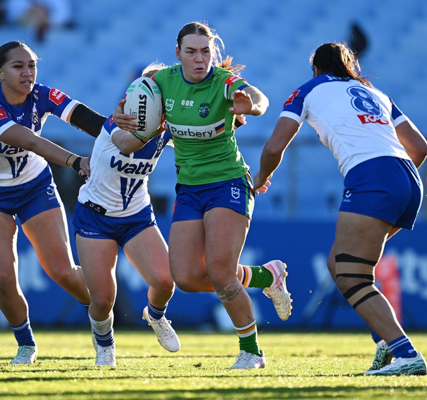 England forward Hollie-Mae Dodd has been one of the stars for the Raiders in their rise to the NRLW finals.