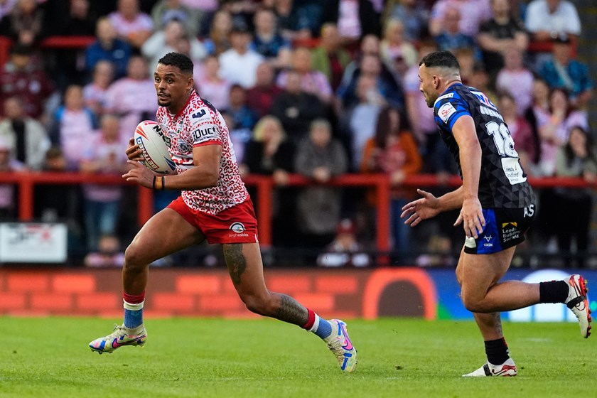 Umyla Hanley in action for Leigh Leopards.