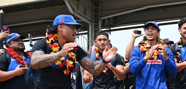 'Feels like home': To'o, Luai feted like heroes as Samoa arrive in PNG