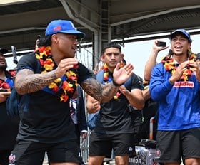 'Feels like home': To'o, Luai feted like heroes as Samoa arrive in PNG