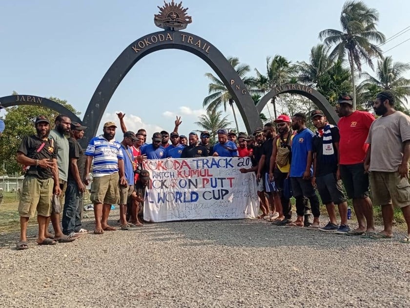 The tribesmen at the start of Kokoda Track.