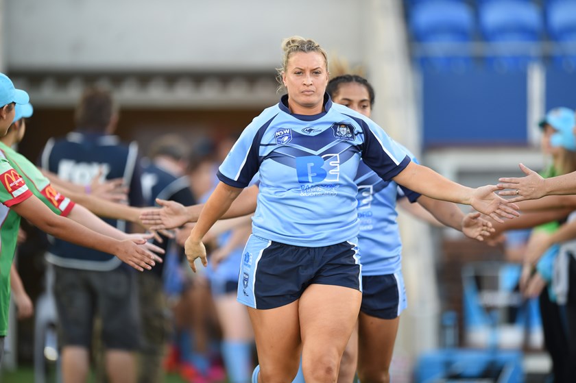 Ruan Sims leads the Blues out in the 2016 Interstate Series, which later became State of Origin.