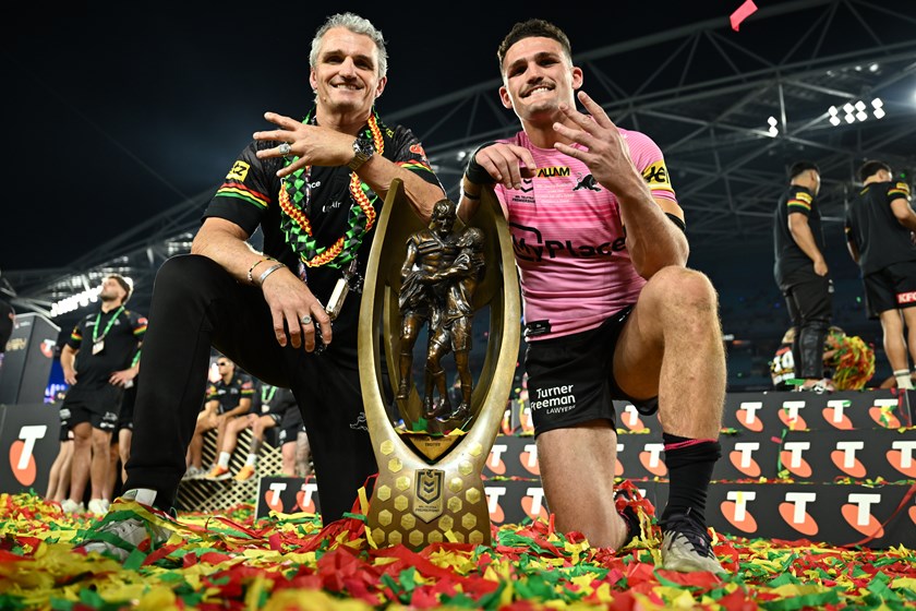 Ivan and Nathan Cleary after winning their fourth consecutive premiership in 2024.