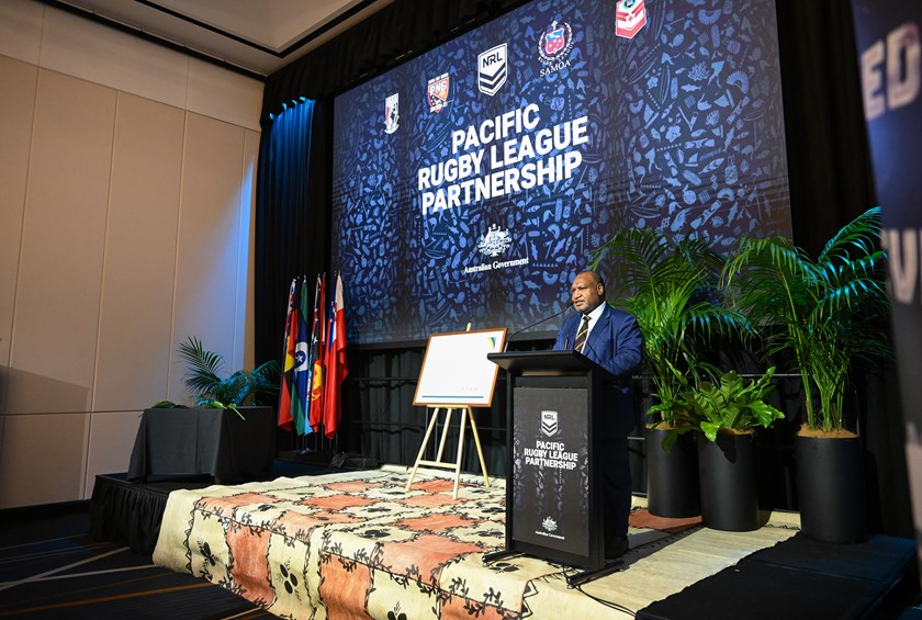 PNG Prime Minister James Marape is a key signatory to the Pacific Rugby League Partnerhsip.