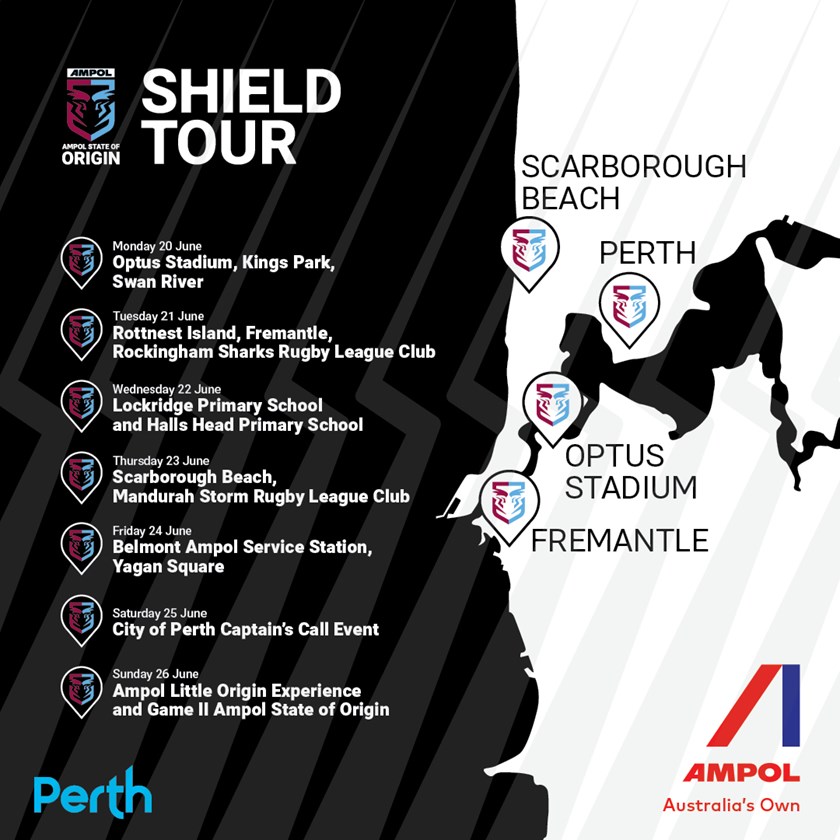 Ampol State of Origin Shield Tour Stops