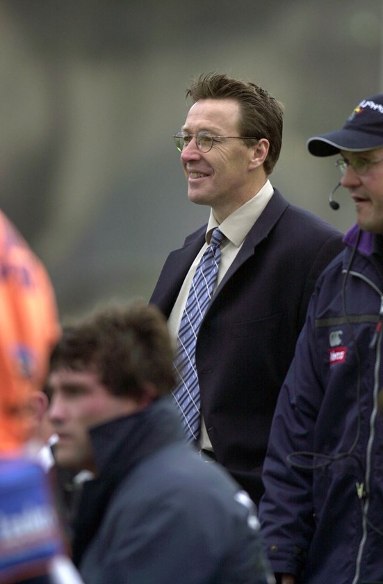 Bellamy sideline in 2003 with Robbie Kearns and Dean Lance