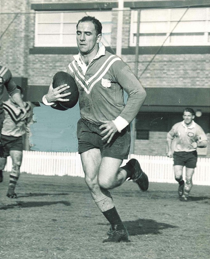 Eddie Lumsden seen in training at the old SCG No .2 prior to a representative match in the 1960s.