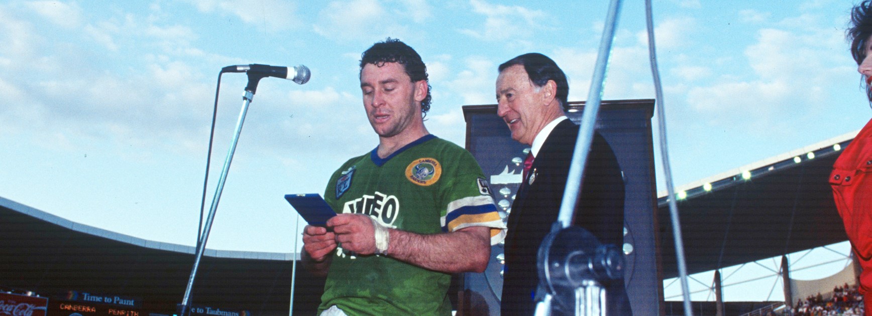 Ricky Stuart collected the Clive Churchill Medal in 1990 when the Raiders beat Penrith in the grand final.