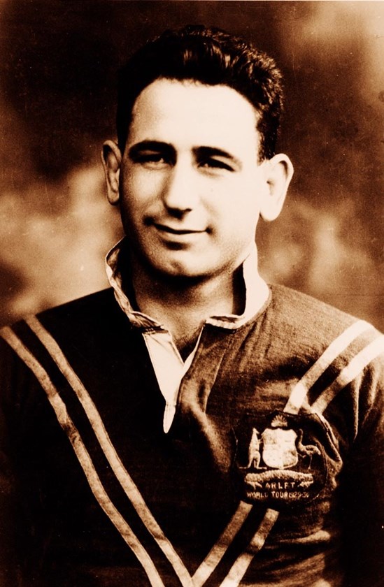 The 1929 Kangaroo tour portrait, this was the final international series for Armbruster. He coincidentally bears a striking resemblance to another great Queenslander, Billy Slater.