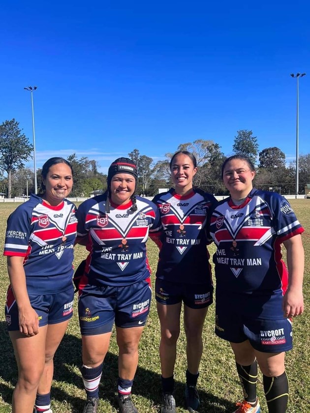 Hilda, Rona, Atlanta and Kahurangi Peters after their game for Runaway Bay this month. 